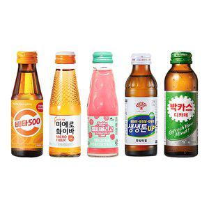 [기타]비타민 병음료 혼합 10병씩 총 50병 비타500 미에로화이바 박카스디카페 헬씨올리고 생생톤up