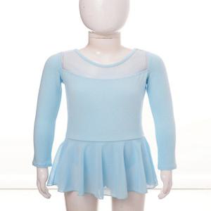 여아용 쉬어 메쉬 발레 원피스 긴 스케이팅 체조 레오타드 드레스 댄스웨어 발레리나 댄스 연습 코스튬