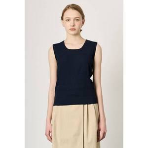 [BCBG] 스퀘어넥 슬리브리스 니트 탑 B3M4K311