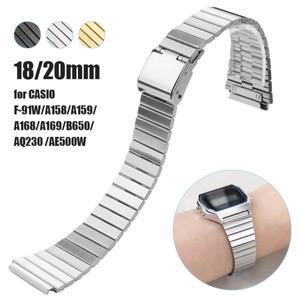 CASIO 스테인리스 스틸 스트랩, 초박형 금속 팔찌 벨트, F-91W, A158, B650, AQ230, AE500W 시계 밴드용, 1