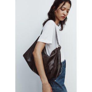 [정품] 자라 가방 데일리 출근 숄더백 ZARA 메탈 버튼 홀 소프트 맥시 버킷백581274