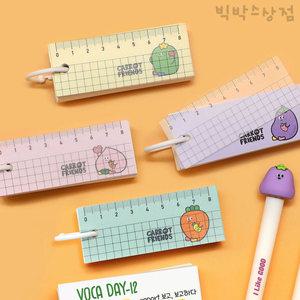 핑크풋 당친 눈금자 메모지 1p 랜덤 캐릭터 링단어장 미니 노트 당근단어장 필기 메모잇 팬시 암기 메모카