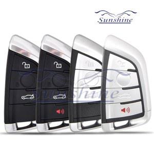 5PCS 3 4BTN 쉘 스마트 카드 자동차 키 쉘 케이스 BMW부품호환 2 7 시리즈 X X5 X6 X5M X6M F 클래스 원격 키 FOB 커버 삽입 블레이드