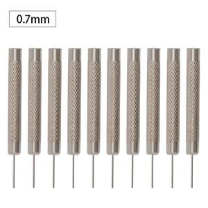 시계 스트랩 핀 펀치 링크 펀치 리무버 수리 도구 실버 시계 수리 도구 바 해머 펀치 0.7-1.0mm 10 개