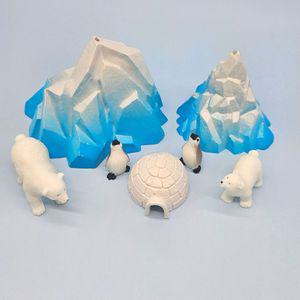 북극곰 빙산 펭귄 이글루 피규어 자동차 장식 자동차장식용품 대쉬보드꾸미기 어항꾸미기 장식용품