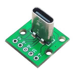 1-10PCS 수직 USB 3.1 Type-C 암 헤드 커넥터 PCB 변환기 어댑터 충전  보드 180 C타입 잭