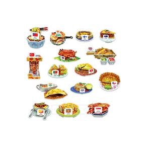 스콜라스/3D 입체퍼즐 / 세계문화여행-세계의 전통 음식2 (16종) / 종이접기 / 뜯어만드는 세상