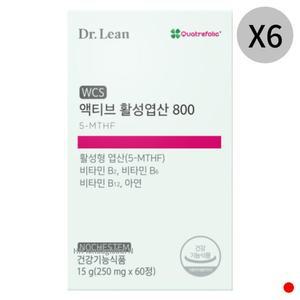 닥터린 액티브 활성엽산 800 비타민B 임산부 60정 X6