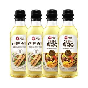 백설 건강을 생각한 요리유 500ml x2개+2배 바삭 튀김유 500ml x2개