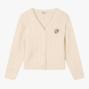 USALL 유솔 HC29 케이블 가디건 주니어 여아 케이블(꽈배기) 가디건 세미크롭 기장 UL