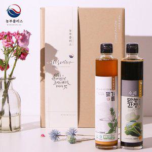 [경북고향장터 사이소]국산 저온압착 들기름 만능다시마간장 300ml 2병 선물세트 [ 농부플러스 ]