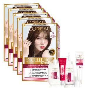 로레알파리 엑셀랑스 Hair Color 크림 염색제 5호 자연갈색 5개