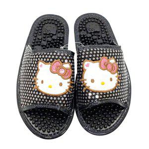 [오키티]C헬로키티 화사 지압 슬리퍼 거실화(블랙)6601
