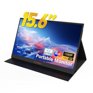 휴대용 모니터, 노트북용 15.6인치 FHD 1080P 여행용 USB C HDMI 게이밍 초슬림 IPS 디스플레이, 스마트 커버 및 듀얼 스피커가 장착된 노트북 외장 모니터 / PHONE /MAC /PS4