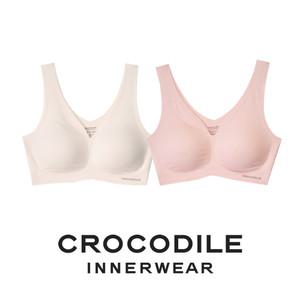 [크로커다일] 감탄브라 소프트핏 쉘론 V넥 패드일체형 브라2종 라이트베이지 로즈베이지 CDWBR5M0607
