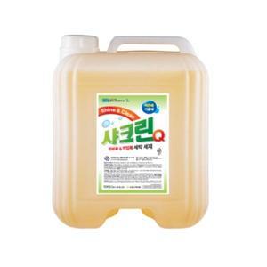 고농축 샤크린Q18L 알칼리 액체 세탁 세제 기름때 찌든때 수건 작업복 얼룩 땀 빨래 냄새 제거 드럼 통돌이 세탁기 청소