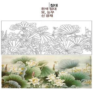 민화 연꽃 그림 도안 연화도 그리기 민화