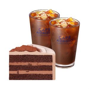 파리바게뜨 마이넘버원 초코생크림 조각 케이크+아이스 아메리카노 2잔