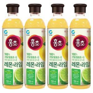대상 청정원 홍초 레몬라임  900ml x 4개