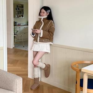 여자 푸들 스웨이드 겨울 데이트룩 무스탕