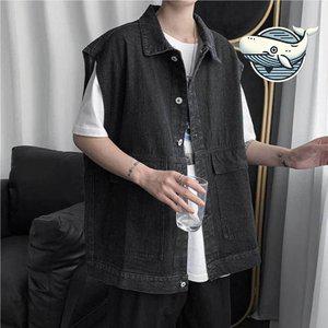 스트릿 감각 데일리 조끼 남자 청바지 베스트 (WFH2QXU)