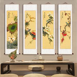 사군자 족자 동양화 그림 폭포수 사진 물고기 화조도 소품 공작새 흑룡 Lan 흑용