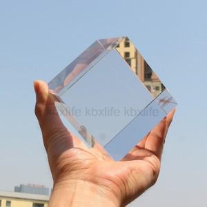 B50 80mm 입방체 크리스탈 큐브, 인공 크리에이티브 사진 프리즘 투명, 색상 및 무지개 없음
