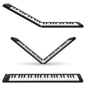 휴대용 접이식 MIDI 컨트롤러 49 - 블루투스 및 USB 울트라 포터블 키보드 위의 프로페셔널 음악 제작을 위한 내장 배터리 Mac, PC, iOS와 호환 가능