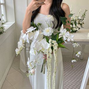 맨드라미 호접란 스카비오사 꽃다발 조화세트 셀프웨딩 부케