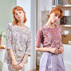 라페어 인견 티블라우스 2종 - 빅토리아 라일락 뮬리 핑크 (LWOSS316)