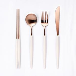 보겐 에펠 커트러리 핑크로즈(화이트) 디너 나이프