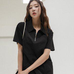 [제작] 크리마 반집업 미디 카라 원피스 70780 빅사이즈 여성