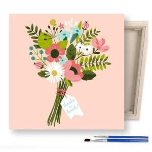 [BZJL8PND_4C]DIY 페인팅 캔버스 물감 붓 세트 미니 꽃다발