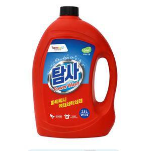 탐사 파워워시 액체세탁세제 2.5L 액상 빨래 용세제 얼룩제거 리필 세제통
