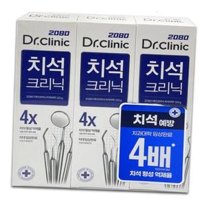 2080 닥터 크리닉 치석치약 120g 3개입 O