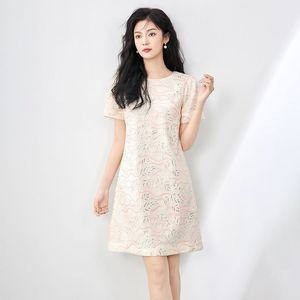 여자여름스커트 A라인 세련되고 귀한 금색 실 스팽글 자수 스커트 여름 원피스 ible2