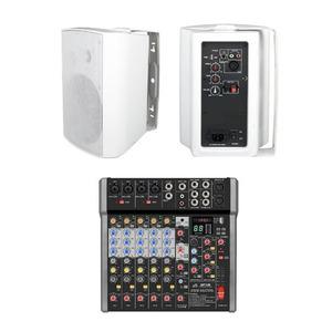 GNS GFX8 오디오믹서 USB 블루투스 GEP-208 엑티브스피커 1개 화이트