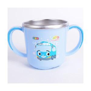 릴팡 타요 더블 논슬립 양수 스텐컵 블루 자동차