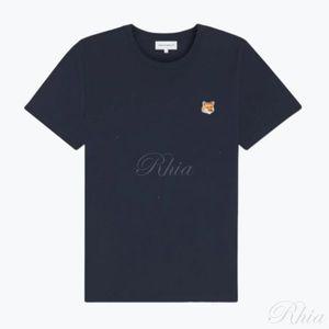 메종키츠네 LW00105KJ0008 P476 폭스 헤드 패치 여성 반팔티