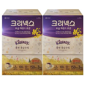 크리넥스 각티슈 보습에센스 로션 150매 3입x2 곽티슈 곽휴지 갑휴지 미용