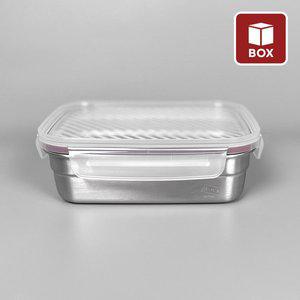 [모던락](1BOX) 모던앤락 스텐밀폐용기 NEW 직사각 3호 850ml (12개입)