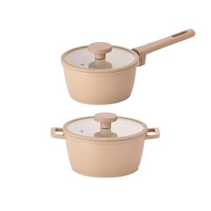 퀸덤 라떼 인덕션 냄비 2종세트 (편수, 18cm, 1개 + 양수, 20cm, 1개)