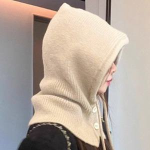 니트 바라클라바 겨울 방한 후드 넥워머 여성 발라클라바 후드 모자 워머