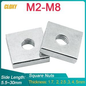 5 M3 M2 알루미늄 탄소강 도금 DIN562용 얇은 액세서리 M8 아연 M5 블록 슬라이더 M6 프로파일 M4 너트 50개 사각