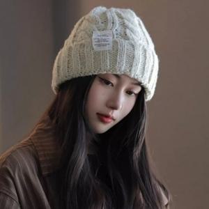 겨울 꽈배기 털모자 여성 니트 비니모자