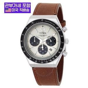 TIMEX Q 크로노그래프 쿼츠 크림 다이얼 남성용 손목시계 TW2V42800 TW2V42800ZV [관