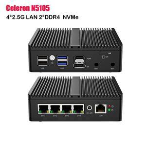 팬리스 미니 PC 4 * 인텔 i226 2.5G 1 * RJ45 COM HDMI DP pfSense 소프트 라우터 ESXI AES-NI 방화벽 컴퓨
