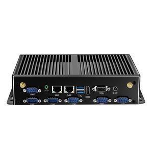 팬리스 산업용 미니 PC 인텔 코어 i7, 4500U, 5500U, 6x COM, RS232, 듀얼 이더넷, HDMI, VGA, 와이파이, 4