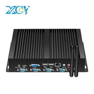 XCY 팬리스 산업용 미니 PC, 인텔 코어 i5-3317U, 4x COM DB9, 8x USB 지지대, 윈도우 XP, 7, 8/10 리눅스