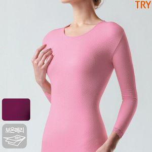 트라이 보온메리 9부 상의 여성 내복 내의 보온 겨울